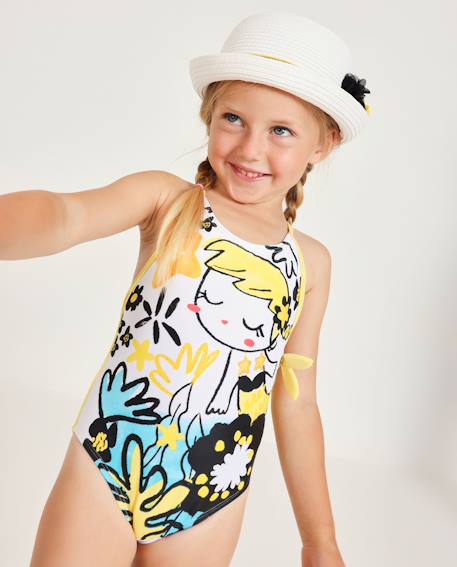 Fille-Maillot de bain-Maillot une pièce-Maillot de bain pour fille en maille avec détail sur le côté