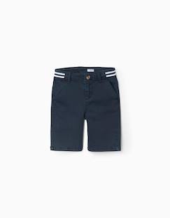 Short chino en sergé avec bande à rayures  - vertbaudet enfant