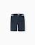 Short chino en sergé avec bande à rayures Beige clair+Bleu foncé 5 - vertbaudet enfant 