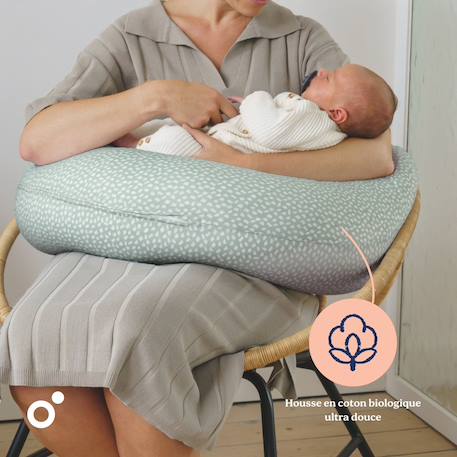 Coussin de grossesse et d'allaitement buddy Cloudy kaki+Pêche 5 - vertbaudet enfant 