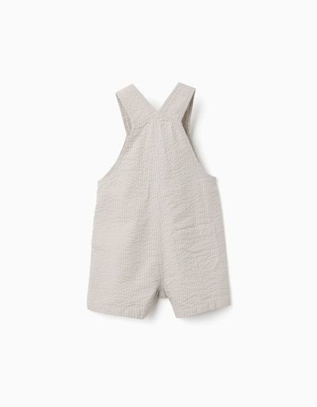 Salopette en coton à rayures Beige clair 2 - vertbaudet enfant 