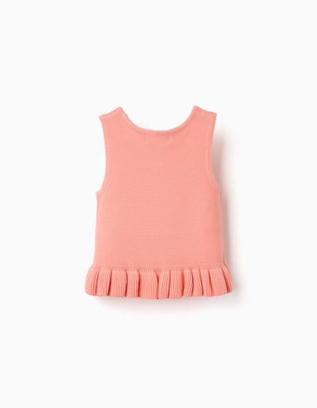 Débardeur en maille avec volants Corail clair 2 - vertbaudet enfant 