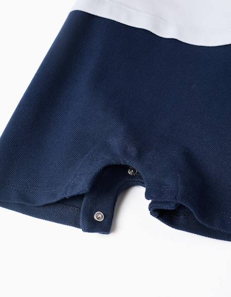 Combishort en coton piqué avec mickey Bleu foncé 4 - vertbaudet enfant 