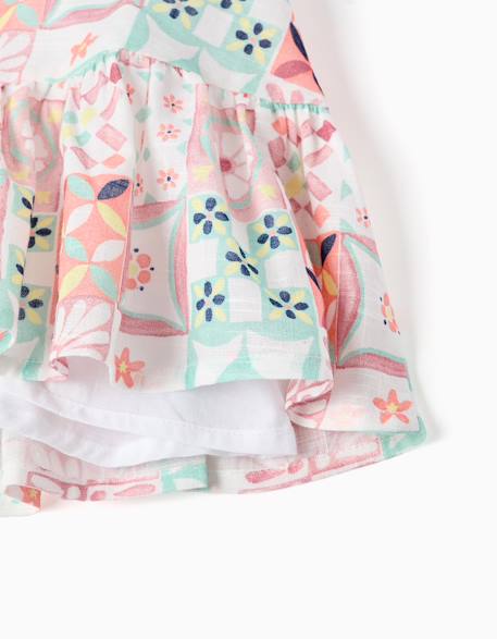 Robe en coton avec motif mosaïque Blanc 4 - vertbaudet enfant 