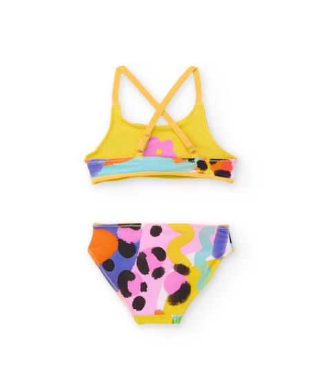Bikini pour fille en maille avec motif abstrait Jaune 3 - vertbaudet enfant 