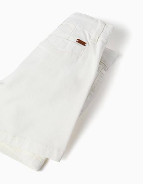 Short midi en sergé avec bretelles amovibles Blanc 4 - vertbaudet enfant 