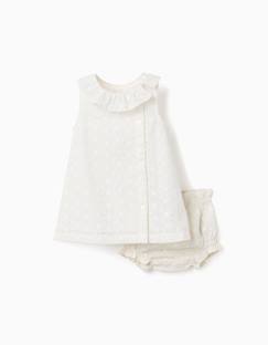 Bébé-Robe, jupe-Robe sans manches en coton avec broderie anglaise