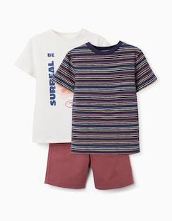Lot de 2 t-shirts et 1 short en coton  - vertbaudet enfant