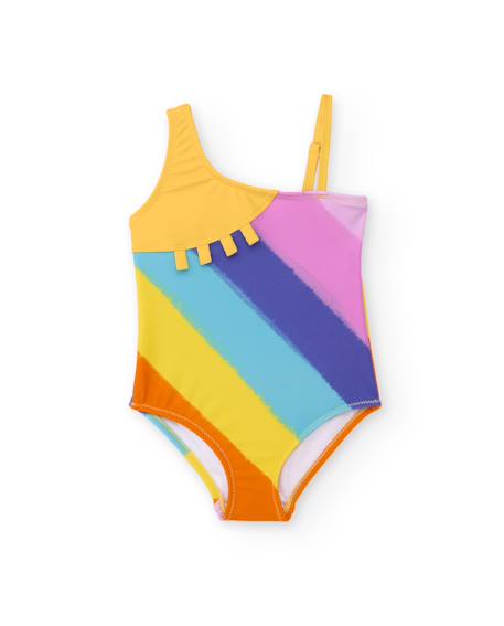 Fille-Maillot de bain-Maillot une pièce-Maillot de bain pour fille en maille avec design asymétrique