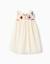 Robe bi-matière avec fleurs au crochet Blanc 2 - vertbaudet enfant 