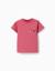 T-shirt en coton avec imprimé nature Blanc+Rose foncé 4 - vertbaudet enfant 