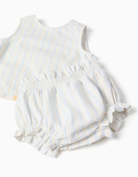 Blouse en coton à rayures + bloomer b&s Bleu clair 4 - vertbaudet enfant 
