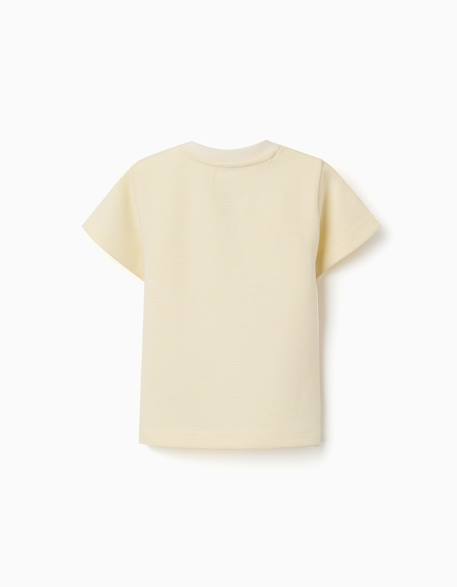 T-shirt en coton côtelé avec imprimé poetry Jaune 2 - vertbaudet enfant 
