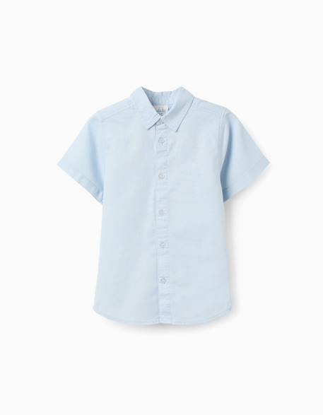 Garçon-Chemise à manches courtes en lin et coton