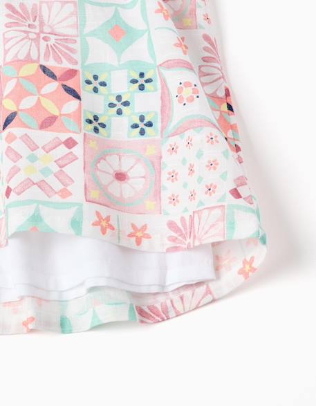 Robe à bretelles en coton avec motif mosaïque Blanc 4 - vertbaudet enfant 
