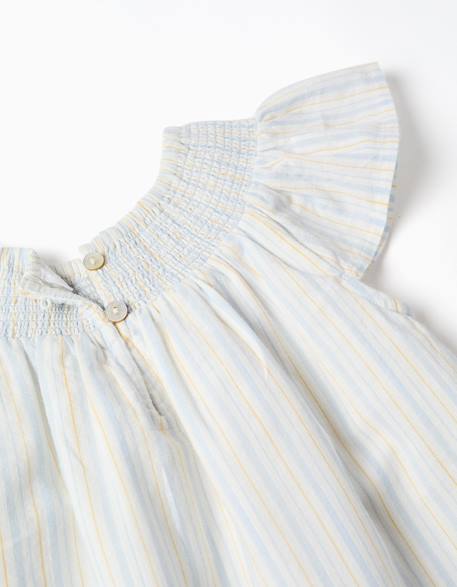 Robe et bloomer en coton à rayures b&s Bleu clair 3 - vertbaudet enfant 