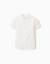 Chemise à manches courtes en lin et coton Blanc+Bleu clair 1 - vertbaudet enfant 