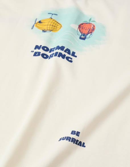 T-shirt en coton avec imprimé normal is boring Beige clair 4 - vertbaudet enfant 