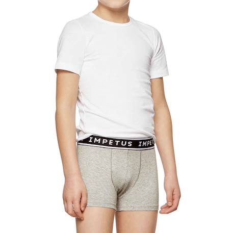 Lot de 2 boxers garçon coton confortable respirant Blanc / marine+Gris / marine+Rouge / gris 16 - vertbaudet enfant 
