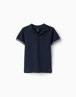 Garçon-T-shirt, polo, sous-pull-Polo en piqué de coton à manches à rayures