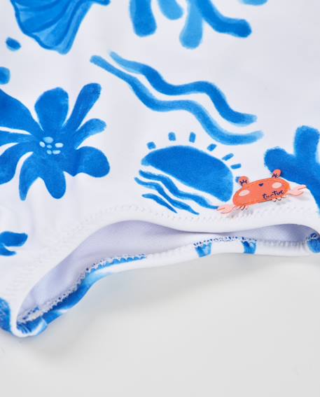 Maillot de bain pour fille en maille avec fines bretelles Blanc 5 - vertbaudet enfant 