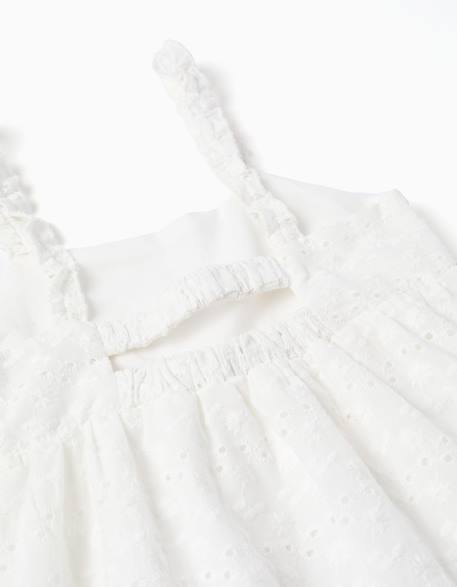 Robe à bretelles en coton avec broderie anglaise Blanc 3 - vertbaudet enfant 