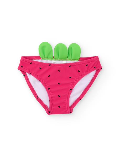 Fille-Maillot de bain-Maillot une pièce-Bas de bikini fille en maille avec détail de petites feuilles
