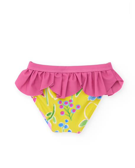 Culotte de bain fille avec volant décoratif Jaune 2 - vertbaudet enfant 