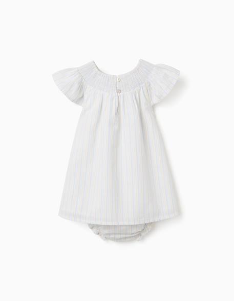 Robe et bloomer en coton à rayures b&s Bleu clair 2 - vertbaudet enfant 
