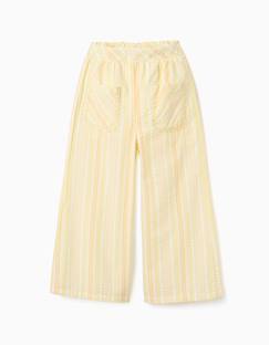 -Pantalon à jambe large en coton à rayures