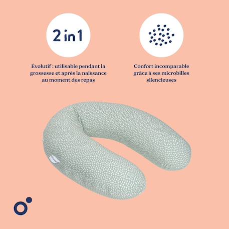 Coussin de grossesse et d'allaitement buddy Cloudy kaki+Pêche 4 - vertbaudet enfant 