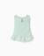 Blouse sans manches en coton et lin Vert clair 2 - vertbaudet enfant 