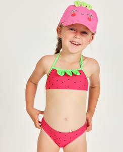 Bikini fille en maille avec petites feuilles en relief  - vertbaudet enfant