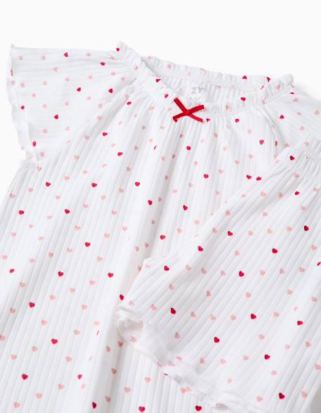 Pyjama en coton côtelé avec motif cœur Blanc 3 - vertbaudet enfant 