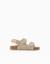 Sandales en daim à semelle intérieure en liège Beige clair+Bleu 1 - vertbaudet enfant 
