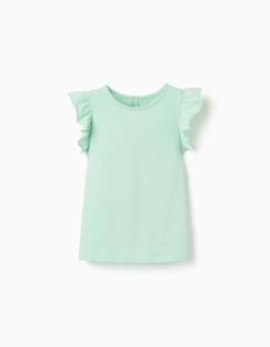 T-shirt avec manches à volants et col rond  - vertbaudet enfant
