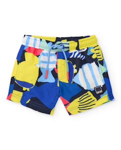 -Maillot de bain garçon en tissu tissé au style abstrait
