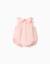 Barboteuse en coton et lin avec volants b&s Rose clair 2 - vertbaudet enfant 