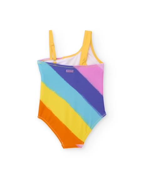 Maillot de bain pour fille en maille avec design asymétrique Jaune 2 - vertbaudet enfant 