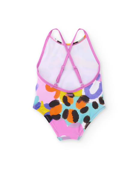 Maillot de bain pour fille en maille avec motif abstrait Blanc 2 - vertbaudet enfant 