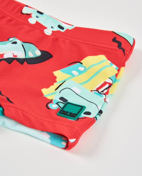 Maillot de bain garçon en maille avec imprimé estival Rouge 4 - vertbaudet enfant 