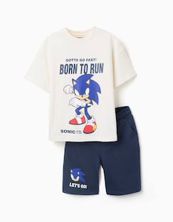 Ensemble t-shirt et short en coton avec imprimé sonic  - vertbaudet enfant