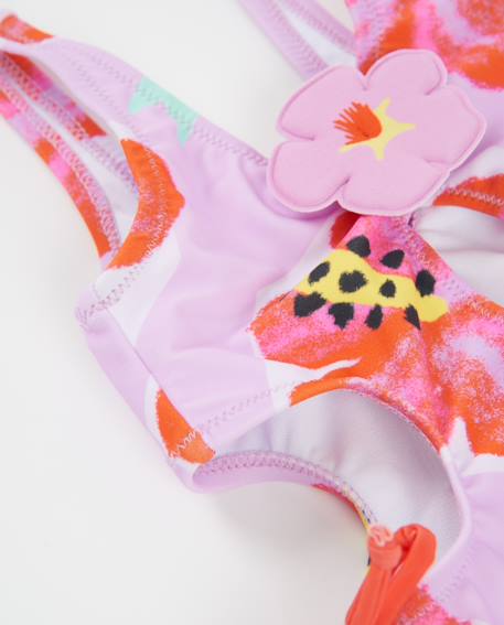 Maillot de bain fille en maille avec applications en relief Rose 3 - vertbaudet enfant 