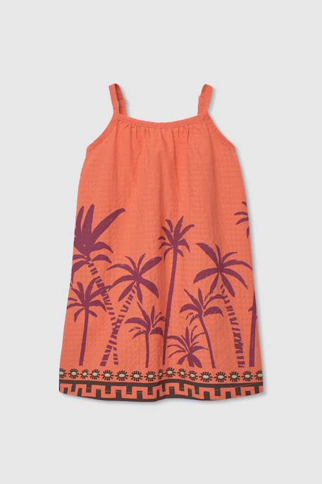 Robe popeline  palmiers Orange 2 - vertbaudet enfant 
