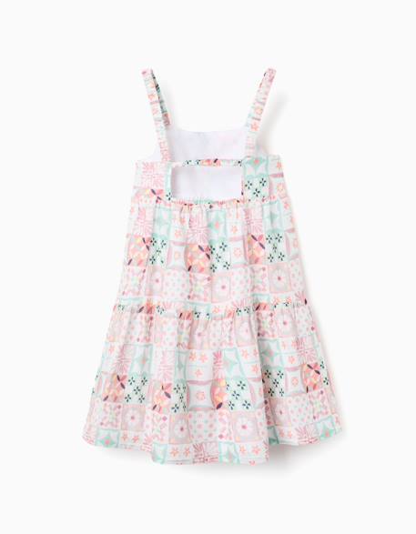 Robe à bretelles en coton avec motif mosaïque Blanc 2 - vertbaudet enfant 