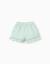 Short en coton et lin avec ourlet à volants Vert clair 2 - vertbaudet enfant 