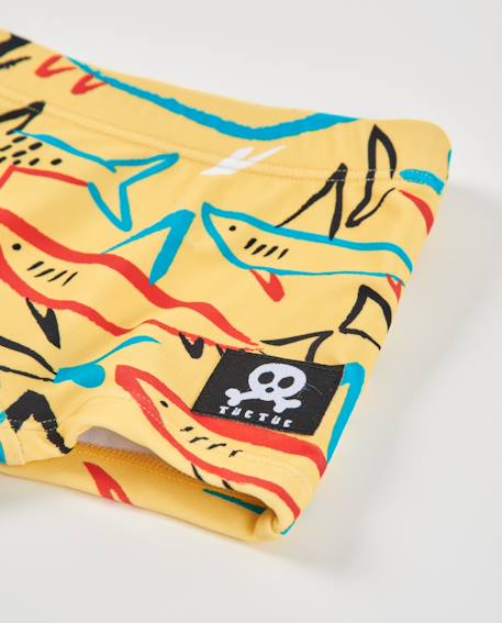 Maillot de bain pour garçon en maille avec imprimé requins Jaune 4 - vertbaudet enfant 