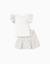 T-shirt + jupe-short en coton à rayures ethniques b&s Blanc 1 - vertbaudet enfant 