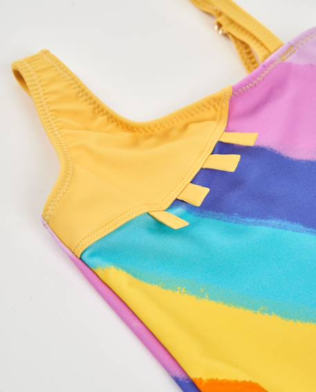Maillot de bain pour fille en maille avec design asymétrique Jaune 3 - vertbaudet enfant 