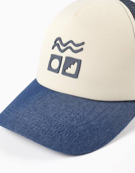 Casquette avec imprimé en relief et maille Bleu 3 - vertbaudet enfant 